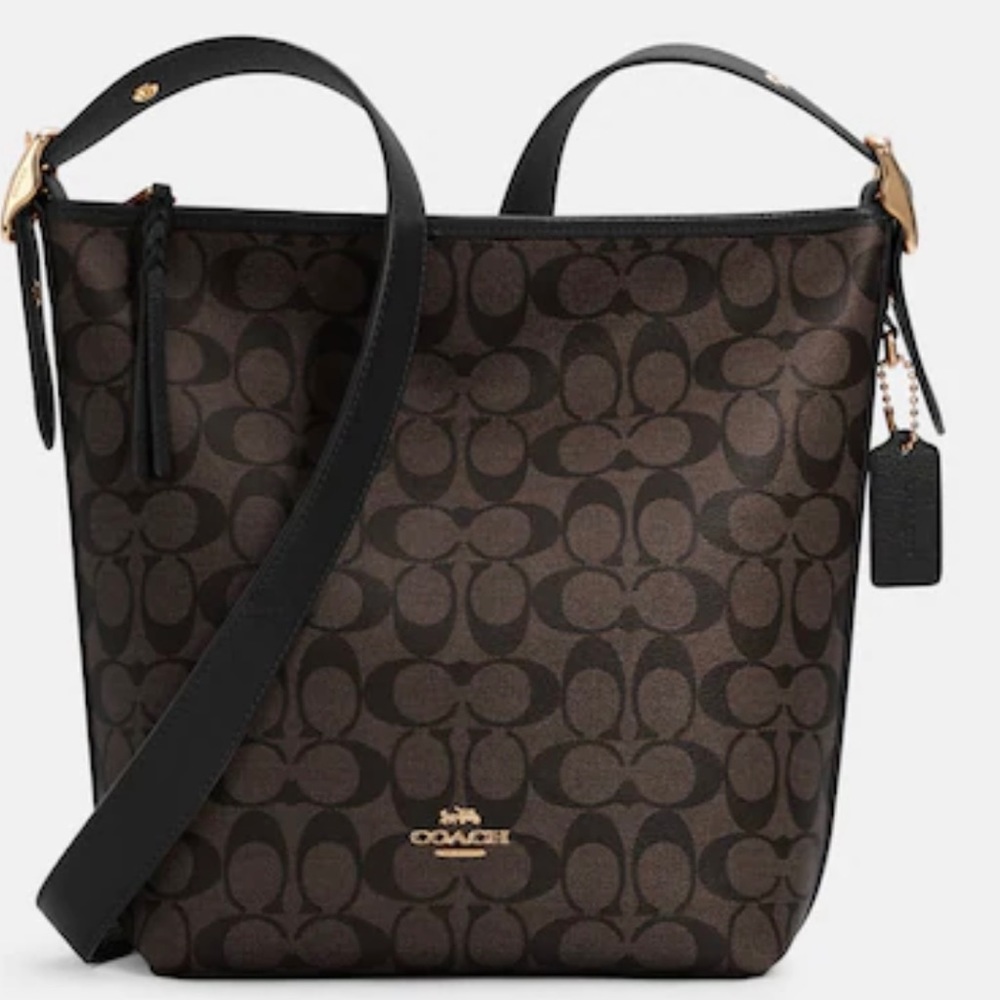 NWT Coach Val Duffle in Signature coated canvas and refined pebble leather